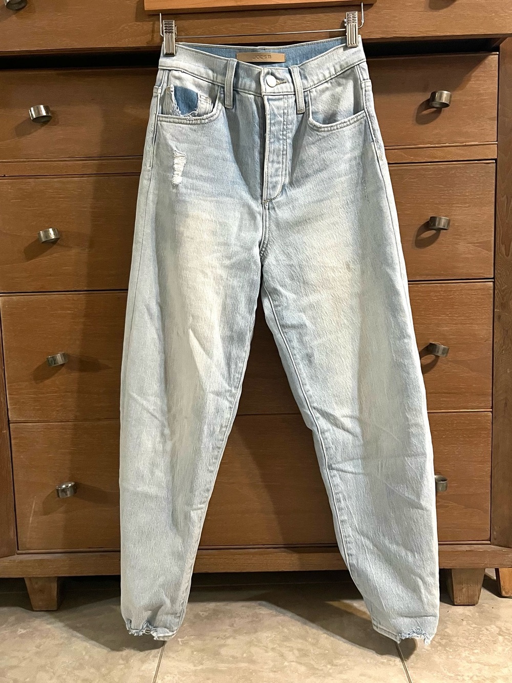 Joe’s light wash high rise barrel jeans